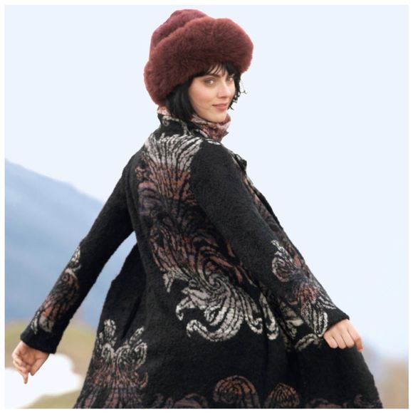 Peruvian Connection Talia Alpaca Blend Cardigan Sweater Coat medium - Picture 2 of 14